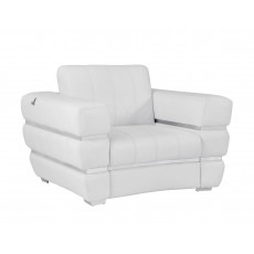 White Italian Leather LoveChair