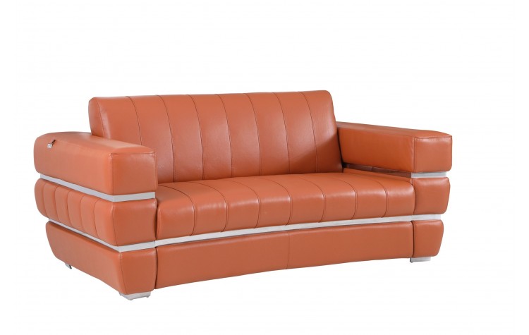 904 – Camel Italian Leather Loveseat