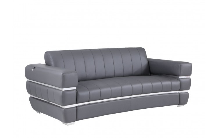 904 – Dark Gray Italian Leather Sofa