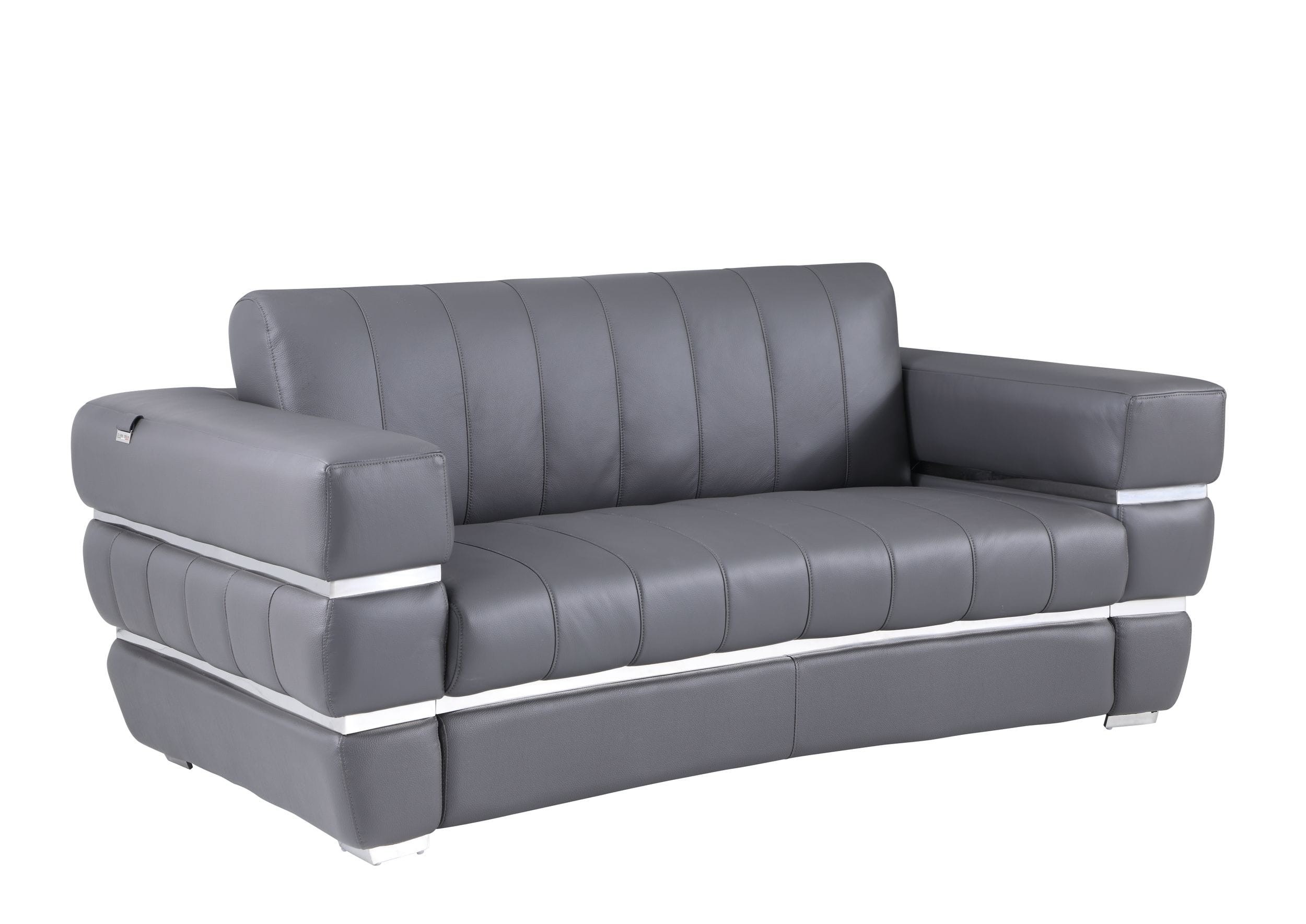 904 – Dark Gray Italian Leather Loveseat