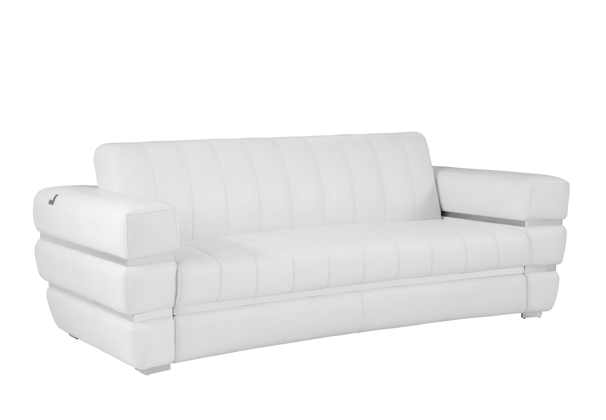 904 – White Italian Leather Sofa