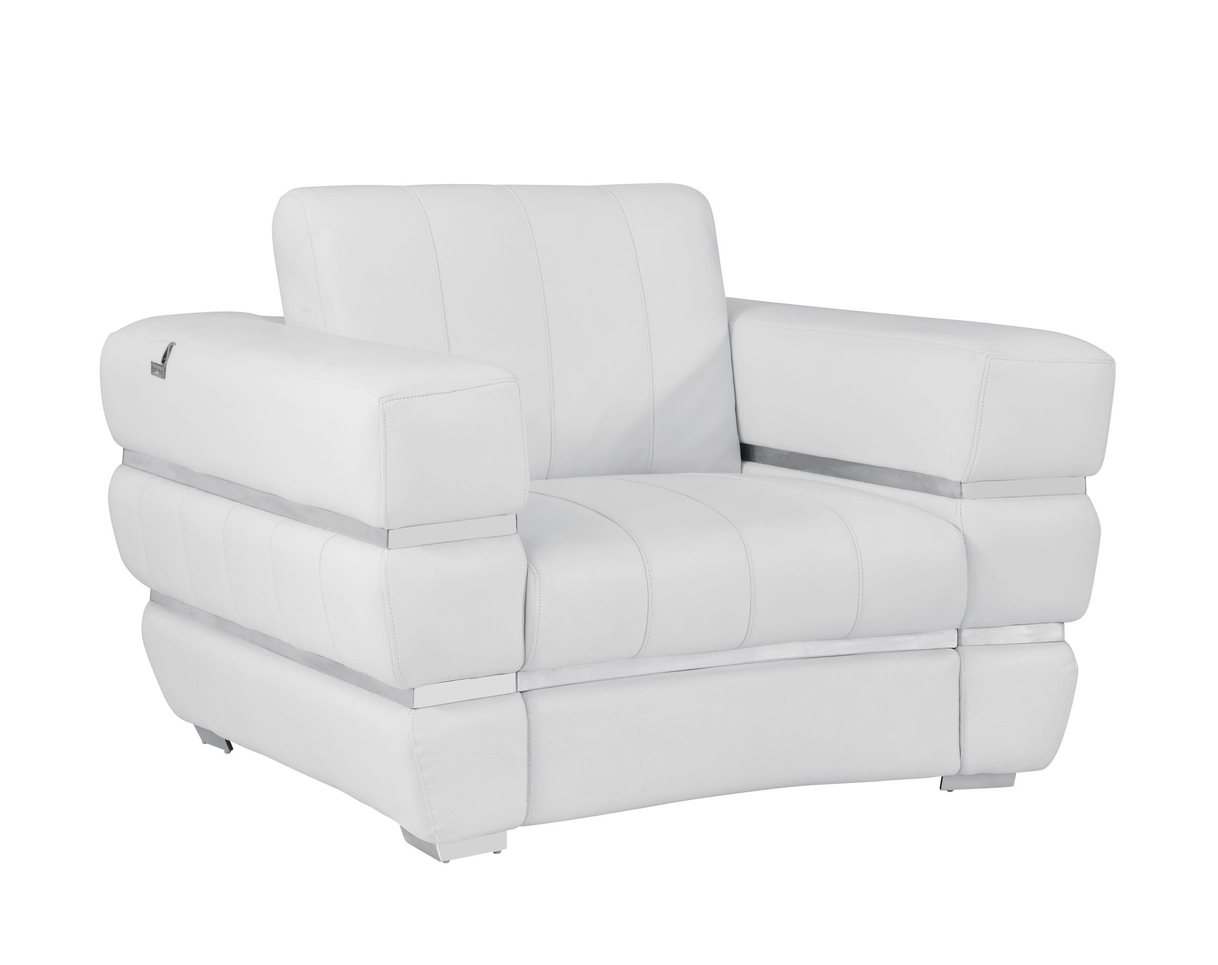 904 – White Italian Leather Chair