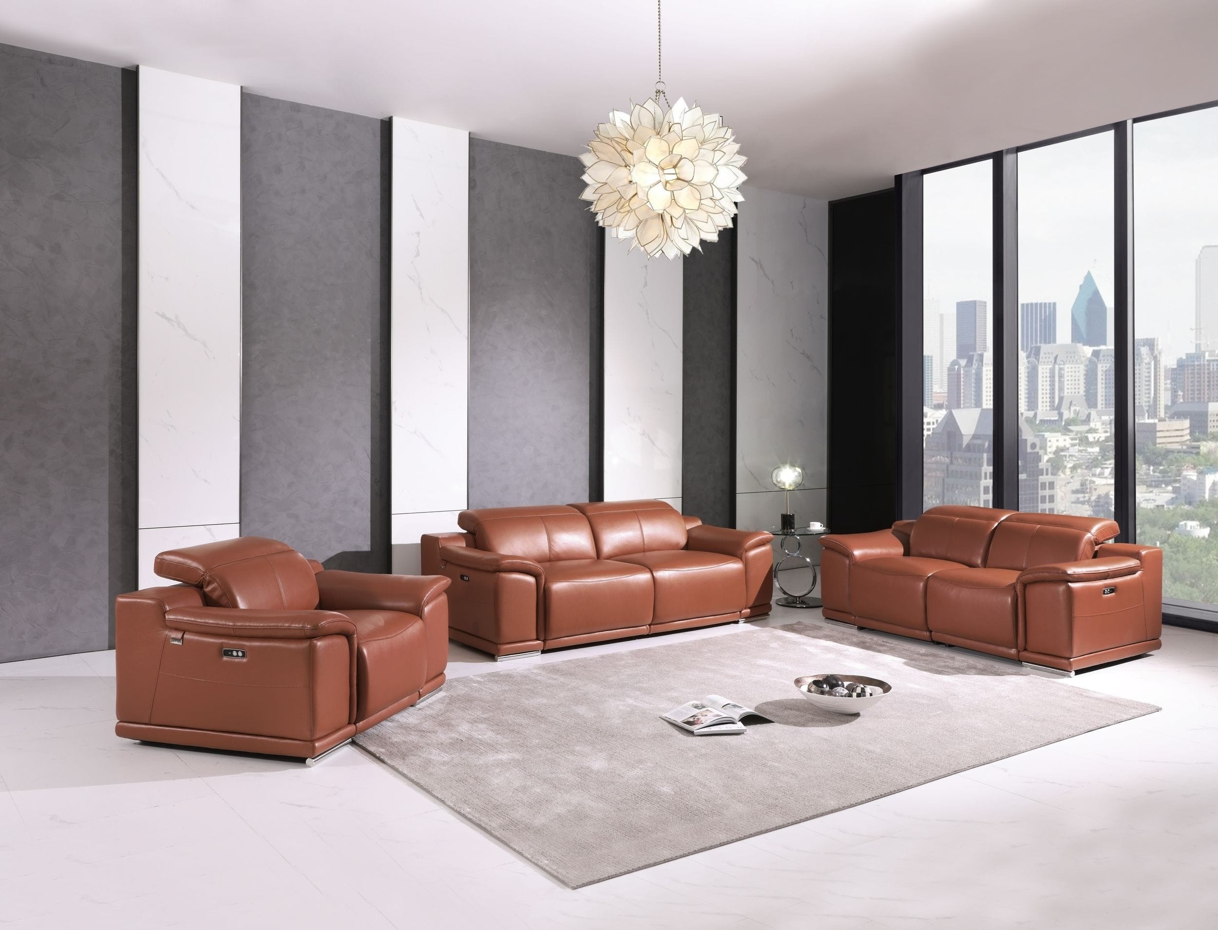 9762- Divianitalia Camel Power Reclining Sofa Set